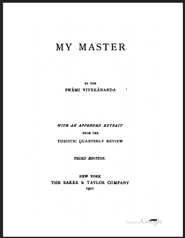 माई मास्टर : स्वामी विवेकानन्द द्वारा पीडीऍफ़ पुस्तक - सामाजिक | My Master : by Swami Vivekananda PDF Book - Social (Samajik)