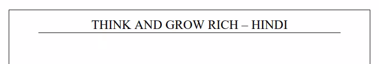 Think And Grow Rich In Hindi PDF Book