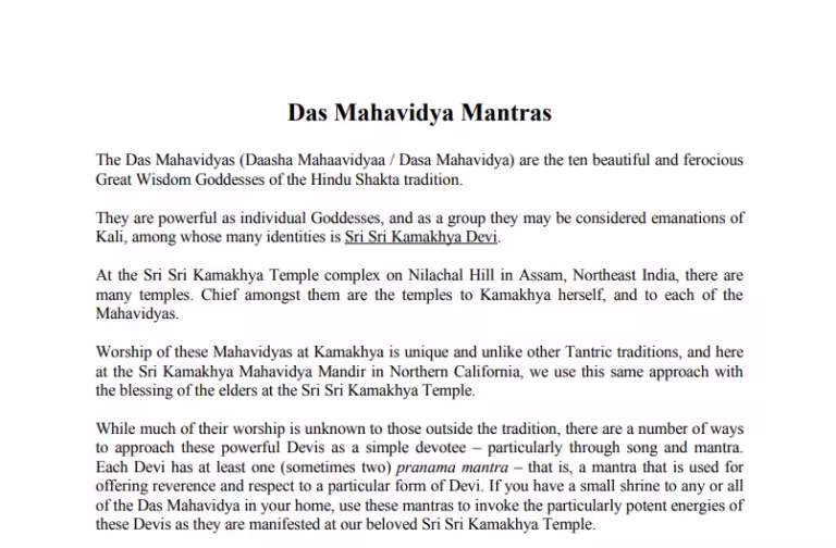 Das Mahavidya Mantra PDF