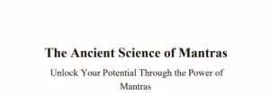 The Ancient Science Of Mantras PDF Book In English