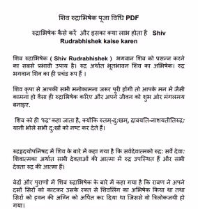 Rudrabhishek Mantra PDF Book In Hindi
