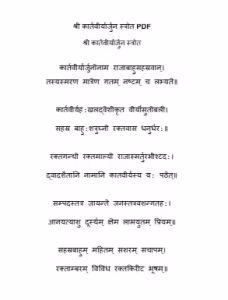 Kartavirya Arjuna Mantra Hindi PDF Book