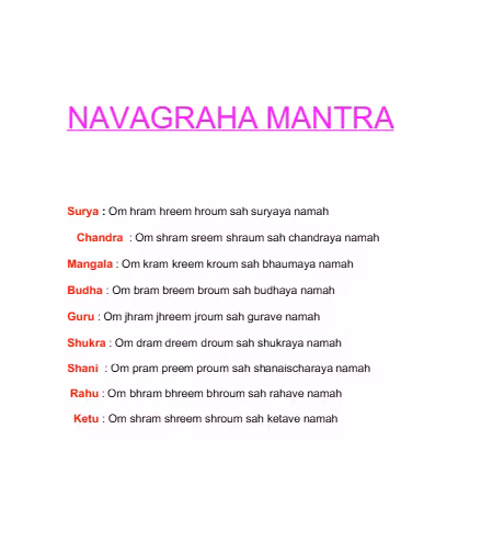 Navagraha mantra PDF Book