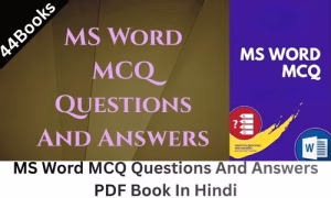 MS Word MCQ Questions And Answers PDF Book In Hindi